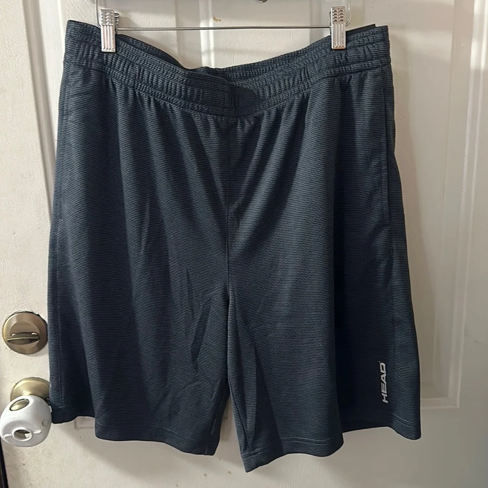 HEAD MEN’S SLIM FIT ATHLETIC SHORTS: BLUE/GRAY: NWT: SZ L
